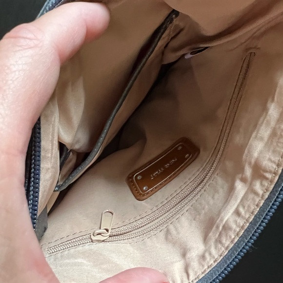 Nine West Silver Grey Crossbody Handbag Purse - Picture 4 of 6